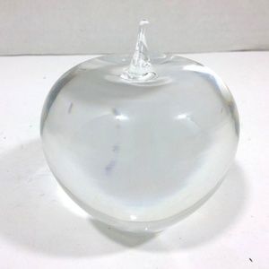Signed Tiffany and Co art crystal apple